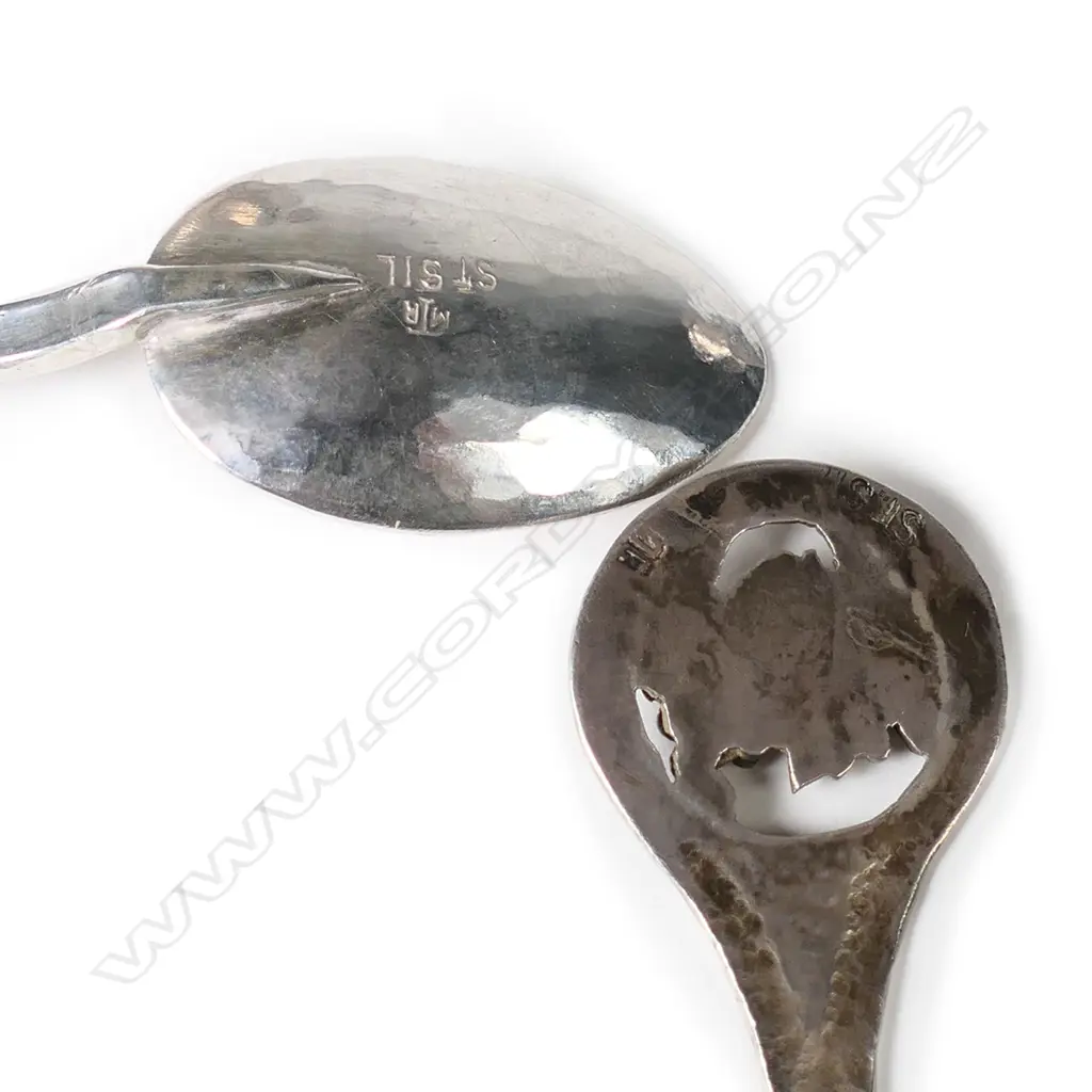 A rare New Zealand Arts & Crafts silver sugar and creamer by Marjorie R. Trenwith Image 1++