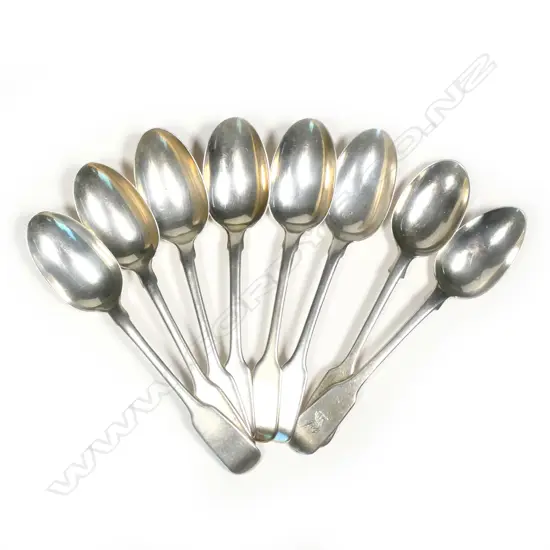 Six plus two silver teaspoons
