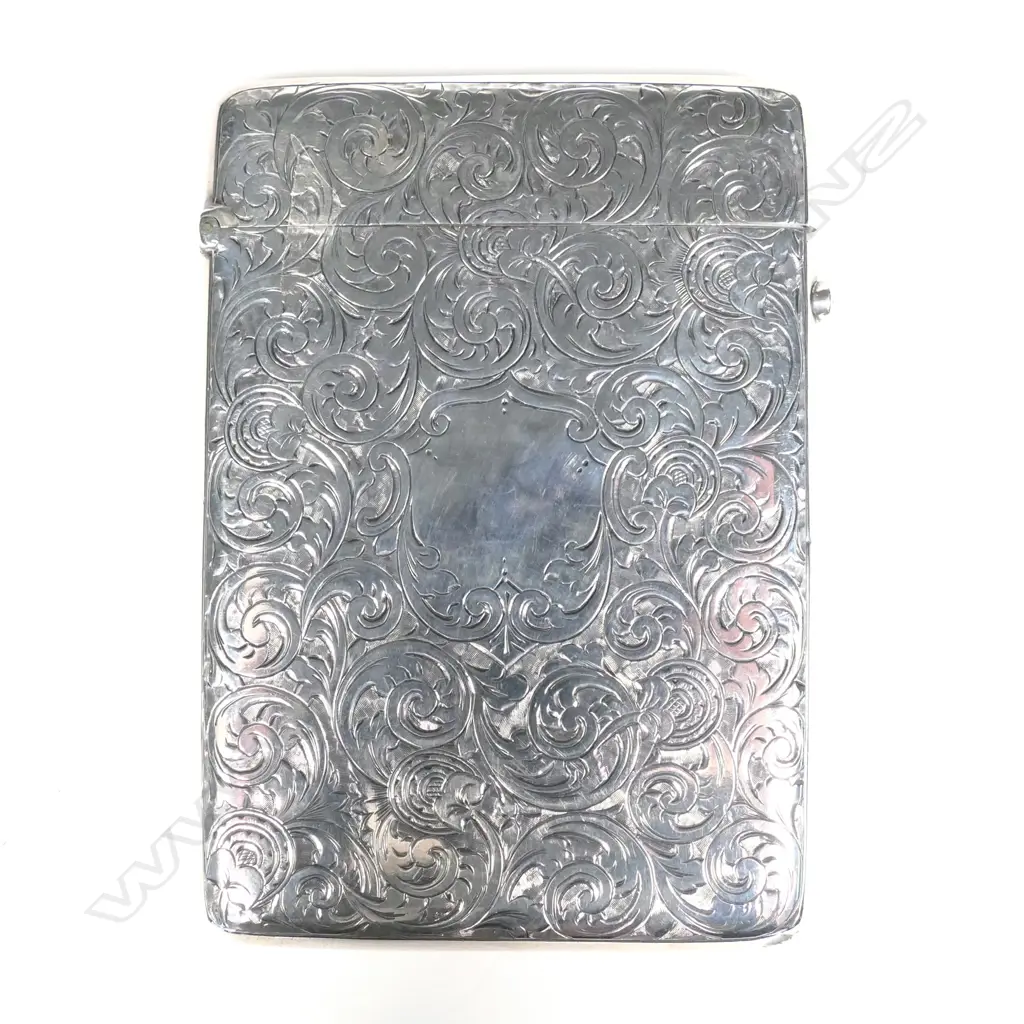 A late Victorian silver card case Image 1++