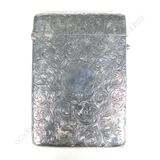 A late Victorian silver card case