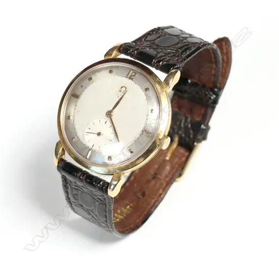An 18ct gold cased vintage Omega wristwatch