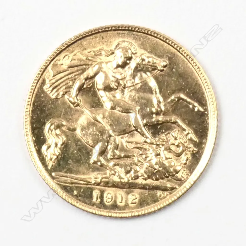 A 1912 gold half sovereign coin Image 1++