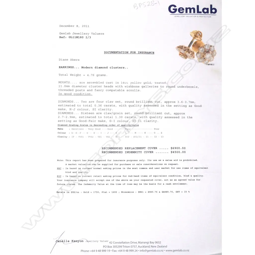 A pair of 14ct gold and diamond cluster earrings Image 1++