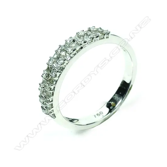 A modern 18ct white gold and multi diamond ring