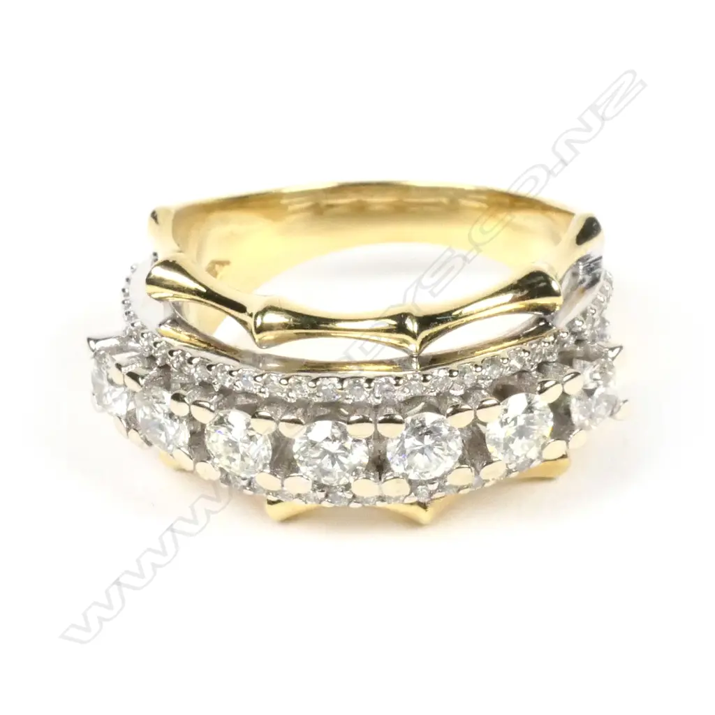 18ct yellow and white gold and diamond ring Image 1++