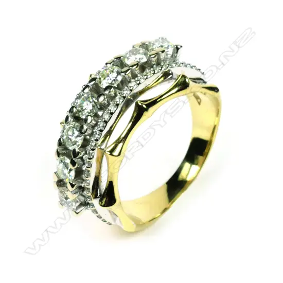 18ct yellow and white gold and diamond ring
