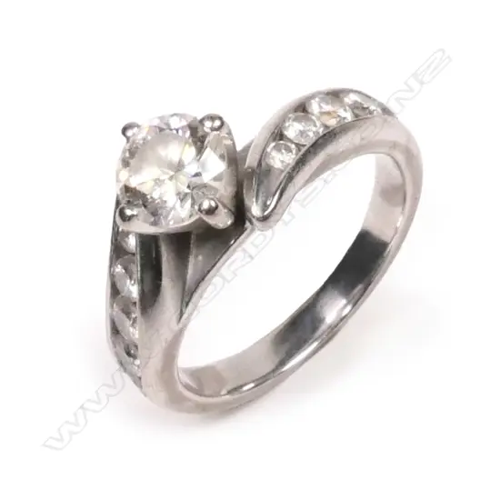 An 18ct white gold and diamond ring