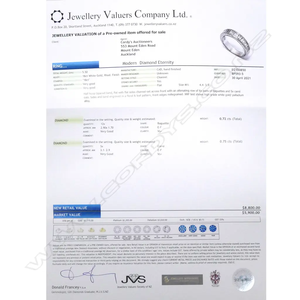 An 18ct white gold and diamond eternity band Image 1++