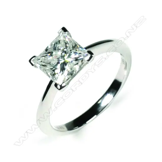 A 14ct white gold and diamond solitaire ring