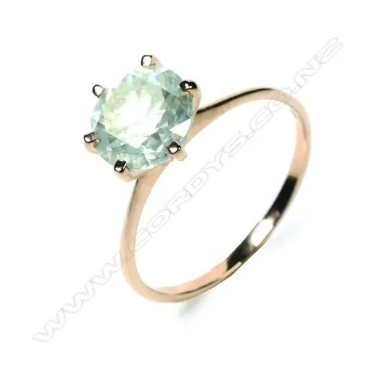A 14ct rose gold diamond solitaire ring