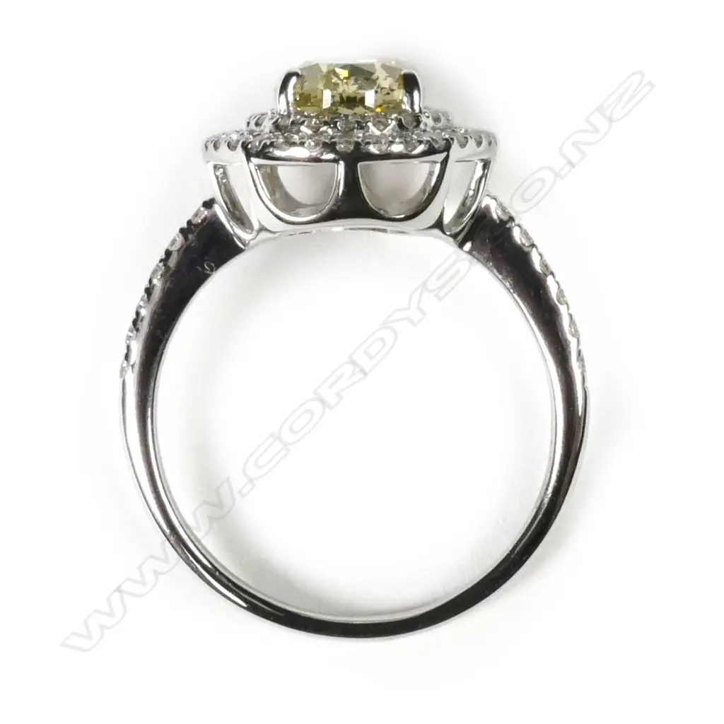 An 18ct white gold diamond double halo ring Image 1++