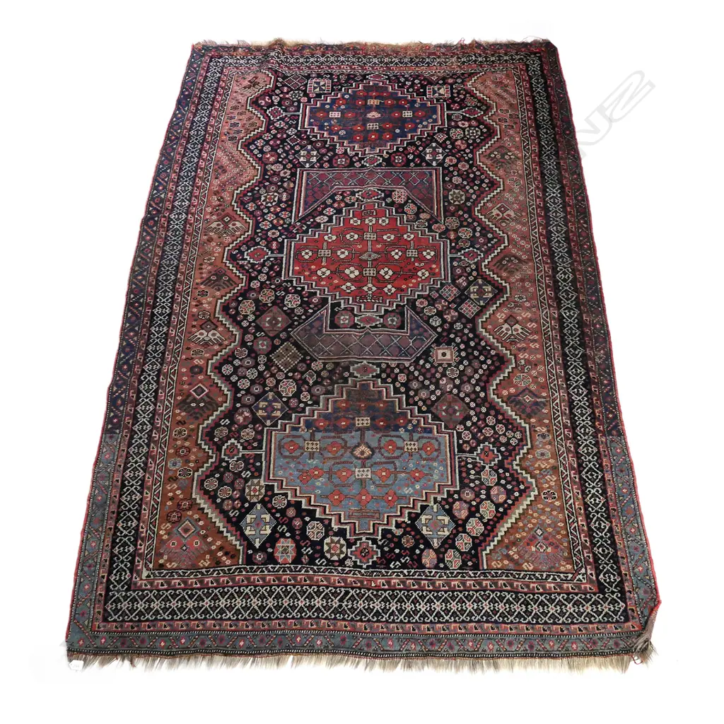 An old Afshari tribal hand knotted rug Image 1++