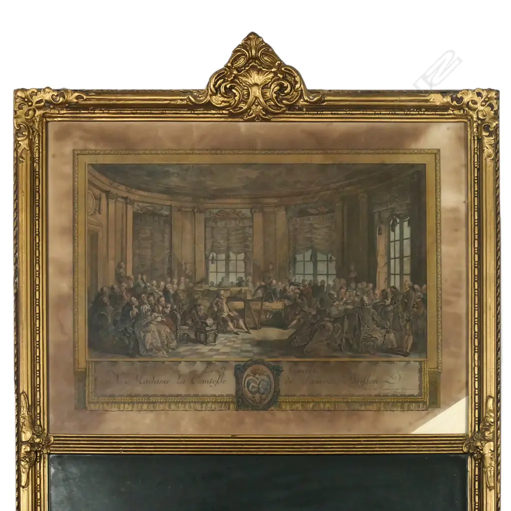 A French gilt framed trumeau mirror Image 1++