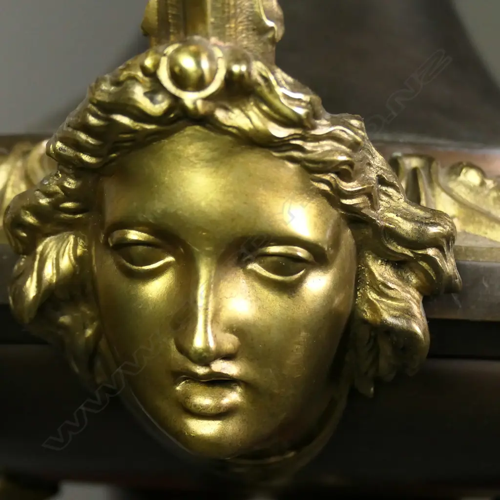 A later electrified 19thC French bronze and ormolu gasolier Image 1++