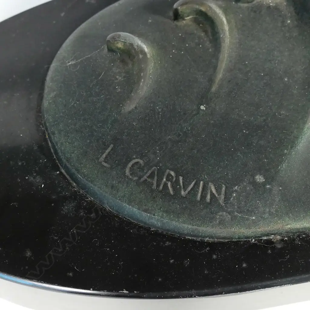 A French spelter Art Deco sculpture by Louis-Albert Carvin (1875-1951) 'Mouette sur Vague' Image 1++