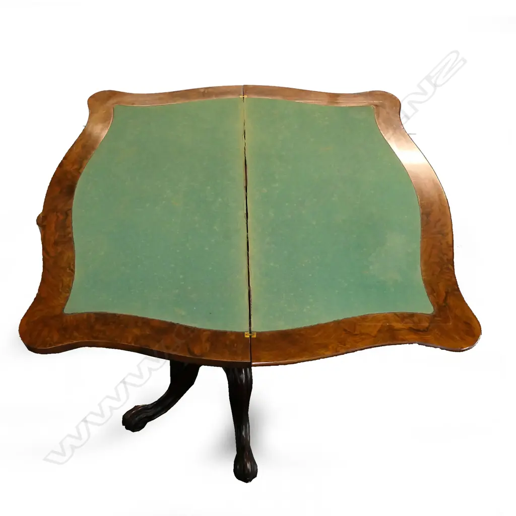 A Victorian walnut card table Image 1++