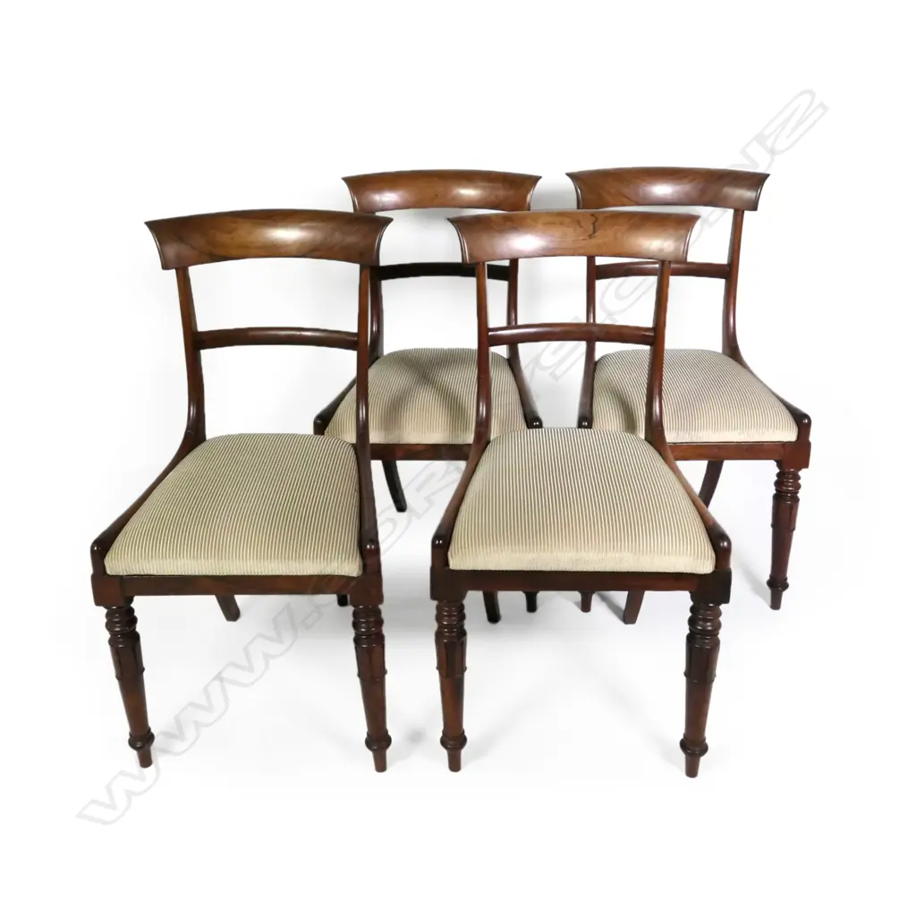 Four William IV rosewood dining chairs Image 1++