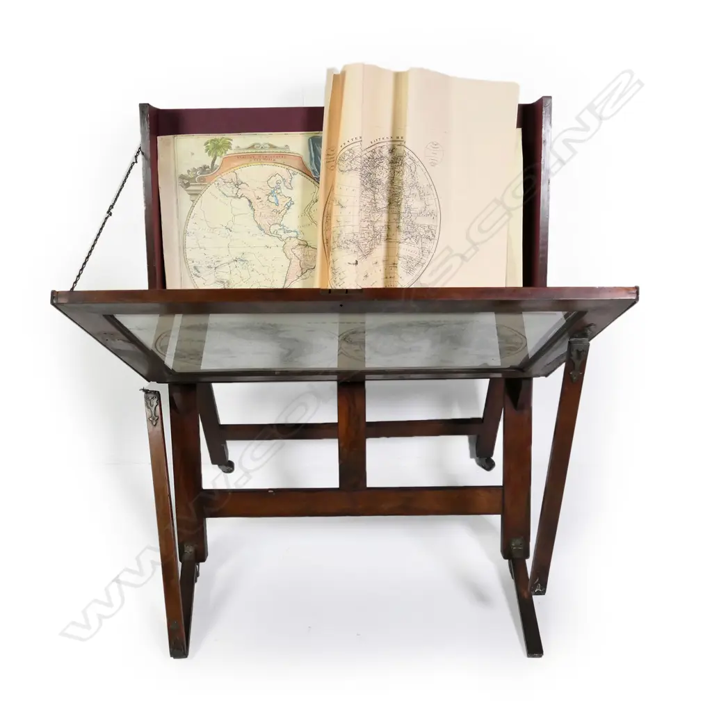 A late Victorian figured mahogany chart display cabinet Image 1++