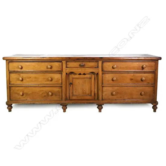 A substantial Victorian pine country kitchen cabinet