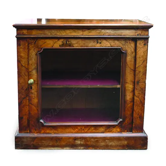 A Victorian walnut vitrine