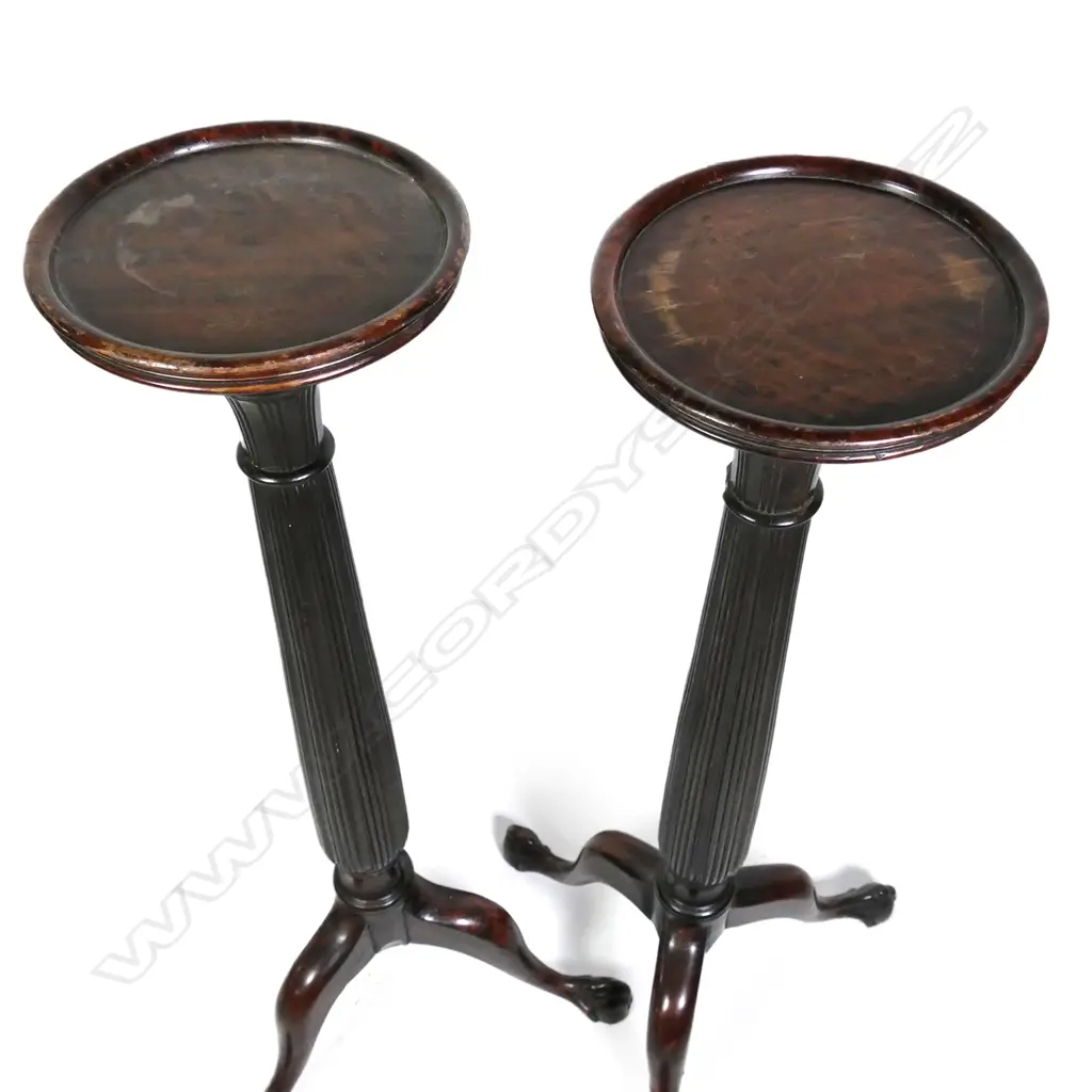 A pair of mahogany Georgian style torcheres Image 1++