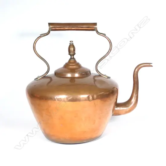 A Victorian oversize copper teapot
