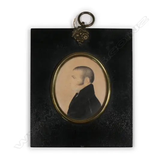 An 19thC miniature portrait of a man
