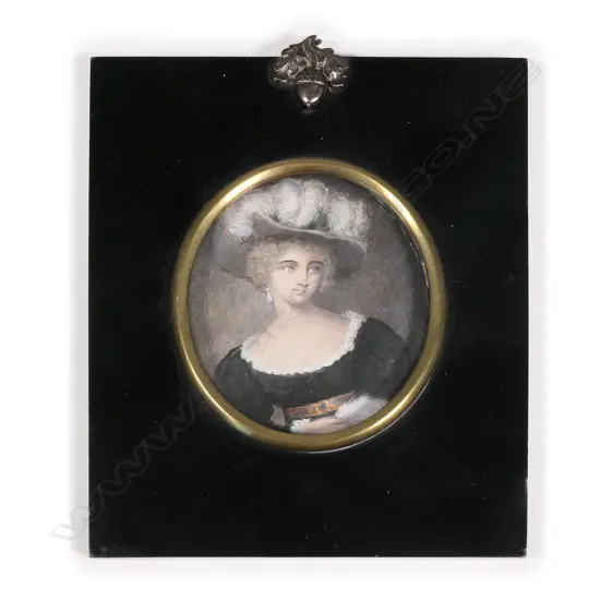 An early 19thC miniature portrait of a woman