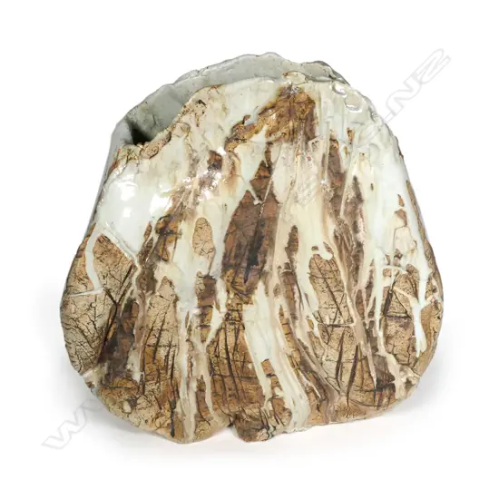 A large Helen Mason sculpted slab form vase
