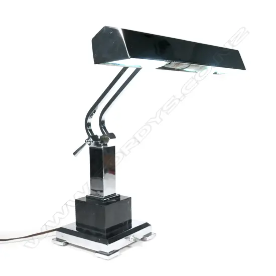 A vintage Art Deco style chromed desk lamp
