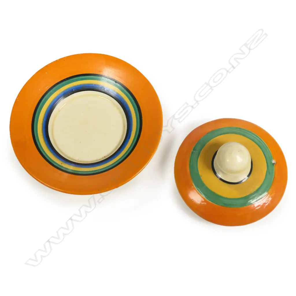 A c1930 Clarice Cliff Bizarre 'Diamonds' part coffee set Image 1++