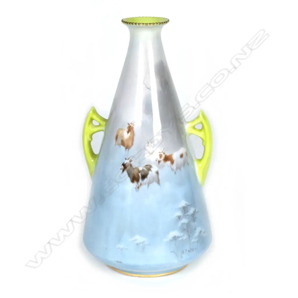 An early 20thC Royal Doulton hand painted specimen vase by A. Eaton Image 1++