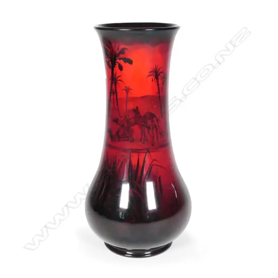 A Royal Doulton flambe vase
