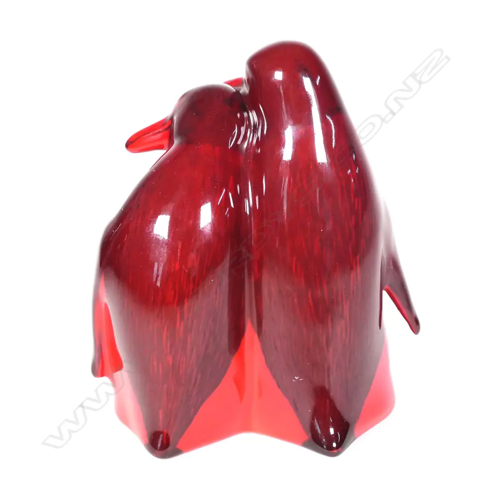 A Royal Doulton flambe model of two penguins Image 1++