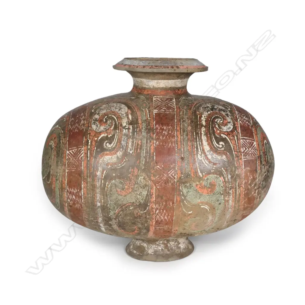 A Neolithic style Chinese barrel form pottery vessel Image 1++