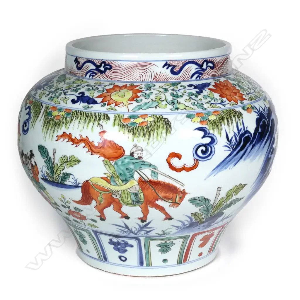 An Oriental large baluster famille rose vase Image 1++