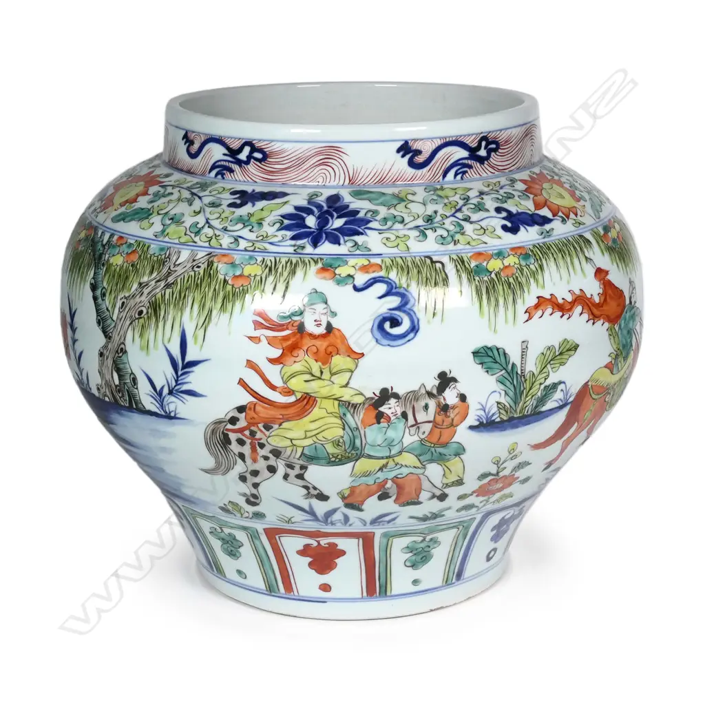 An Oriental large baluster famille rose vase Image 1++