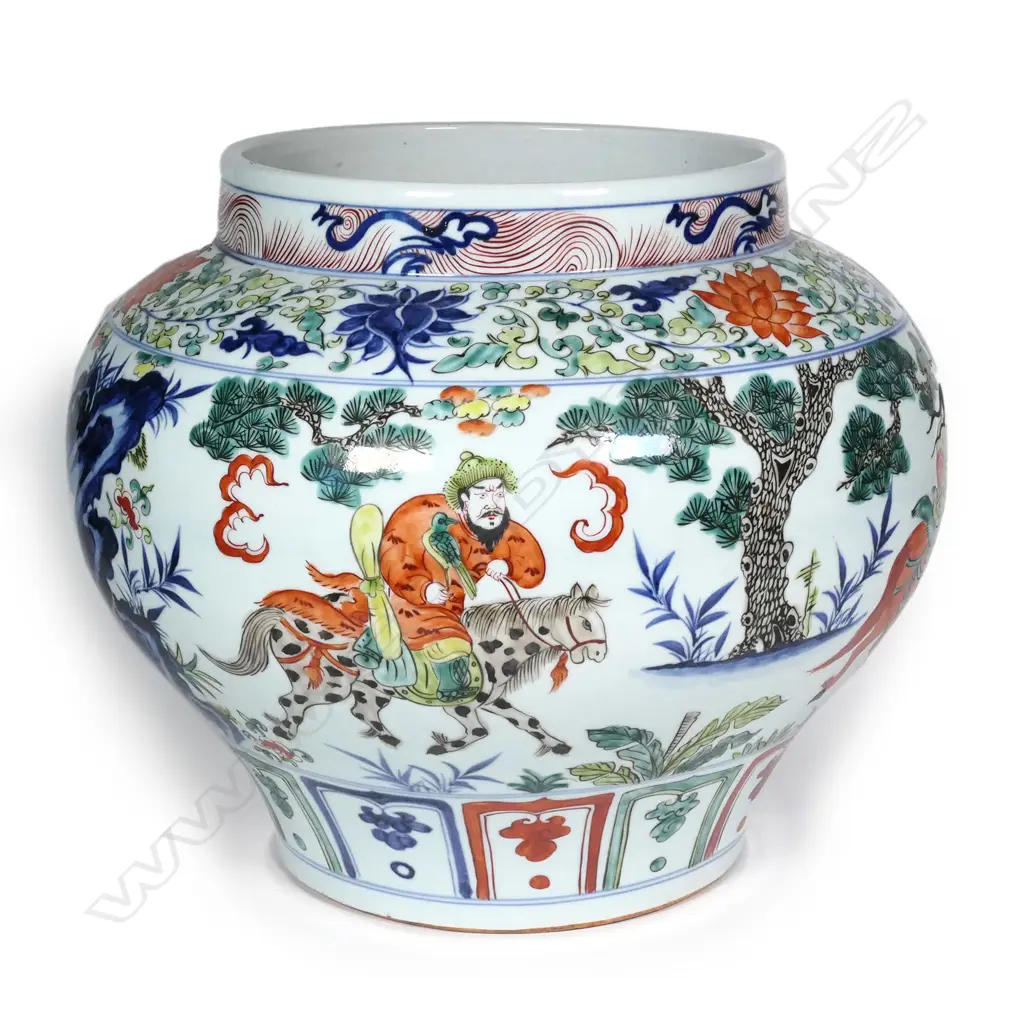 An Oriental large baluster famille rose vase Image 1++