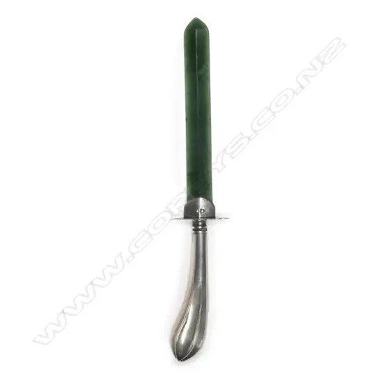 A New Zealand colonial pounamu and silver letter knife
