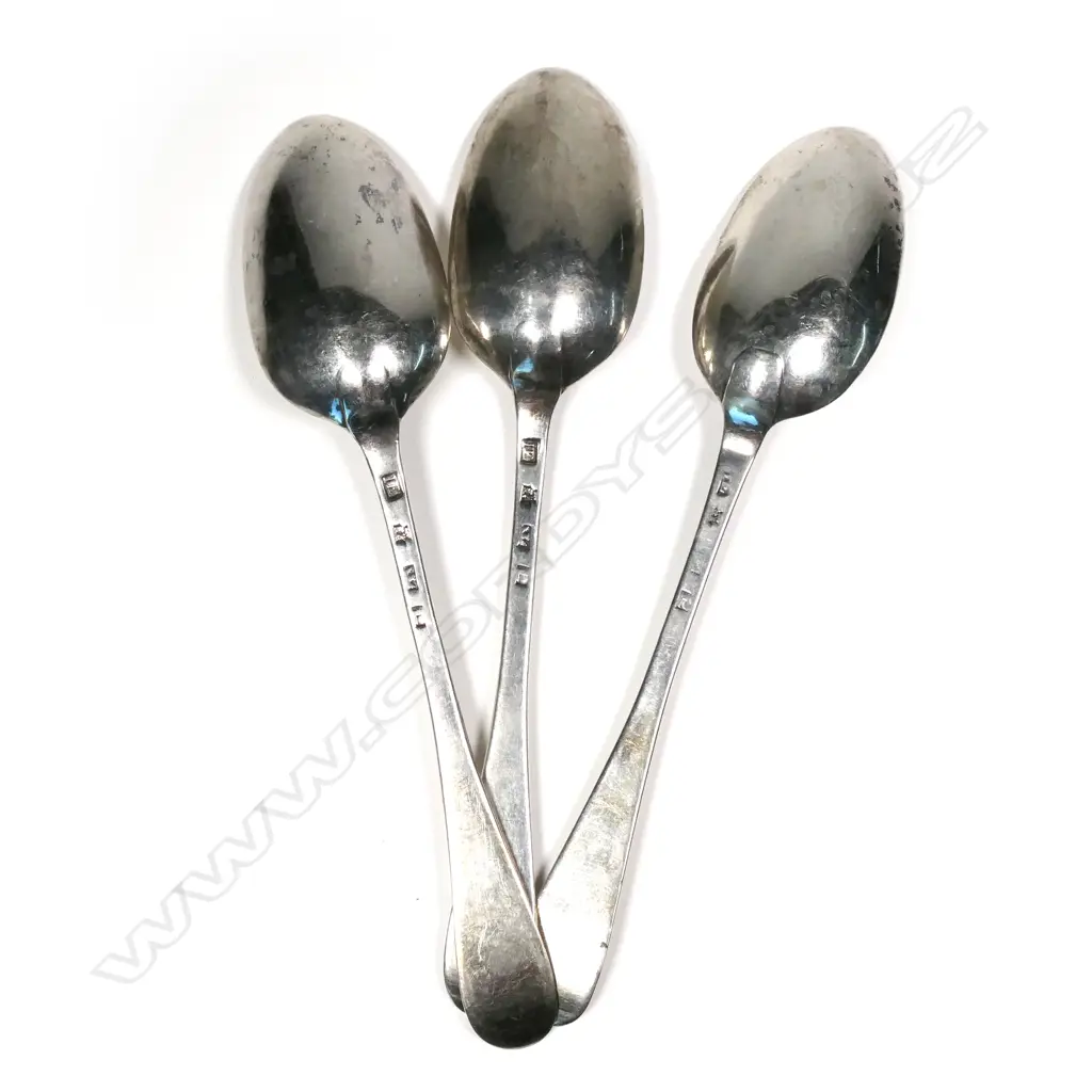Three George III Scottish silver tablespoons Image 1++