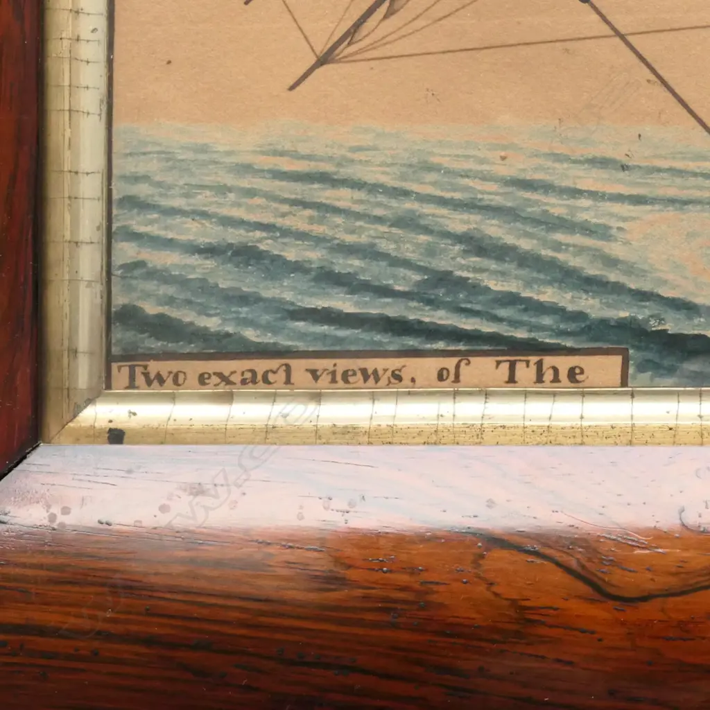A late 18thC watercolour 'Two exact views Image 1++