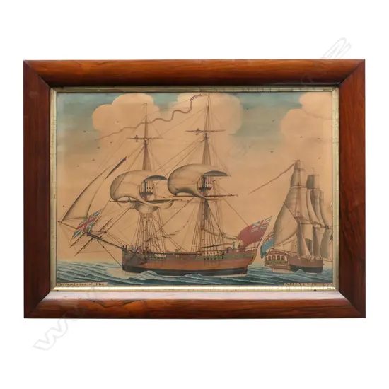 A late 18thC watercolour 'Two exact views