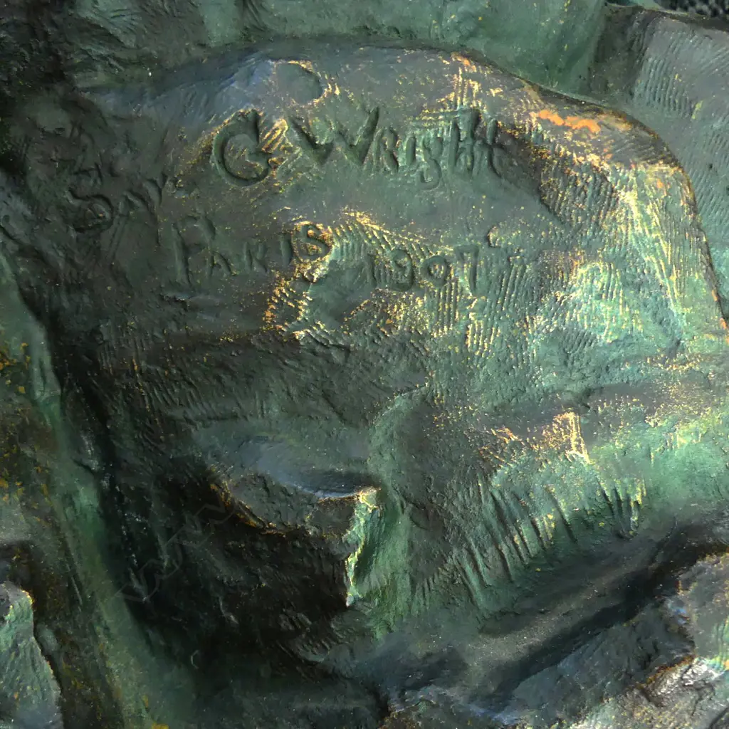 A large bronze figure group by Sara G. Wright (American) Image 1++