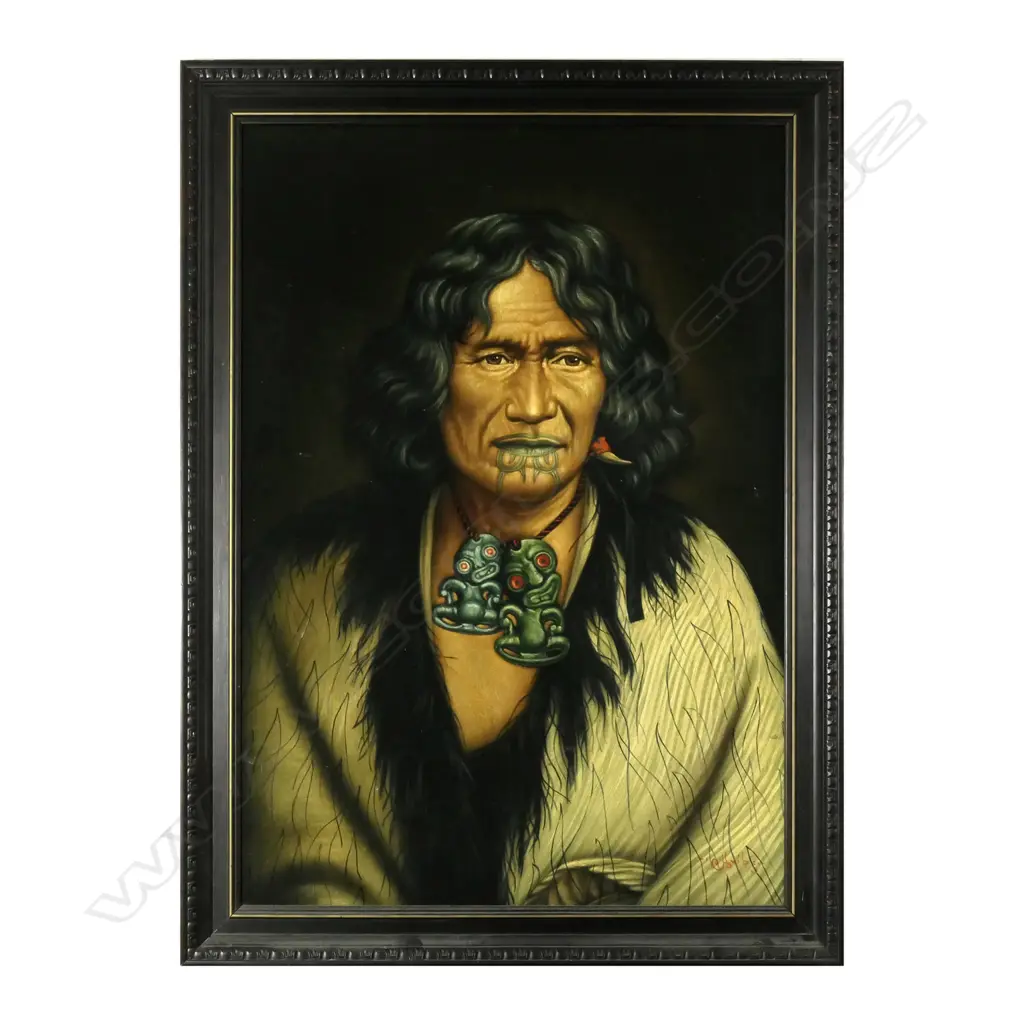 Portrait of Te Rangi Pikinga (c.1800-1868) Ngāti Apa Image 1++