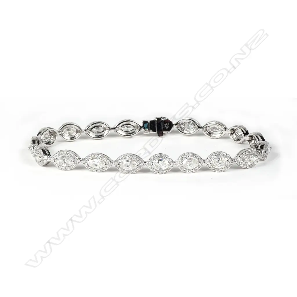 A platinum and diamond bracelet Image 1++