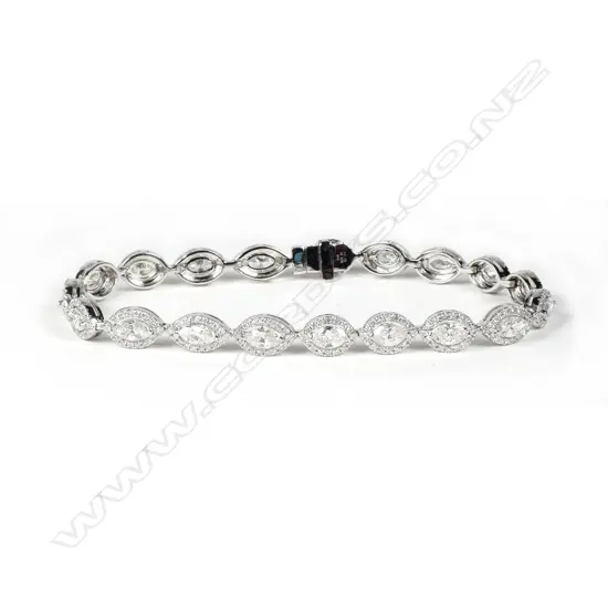 A platinum and diamond bracelet