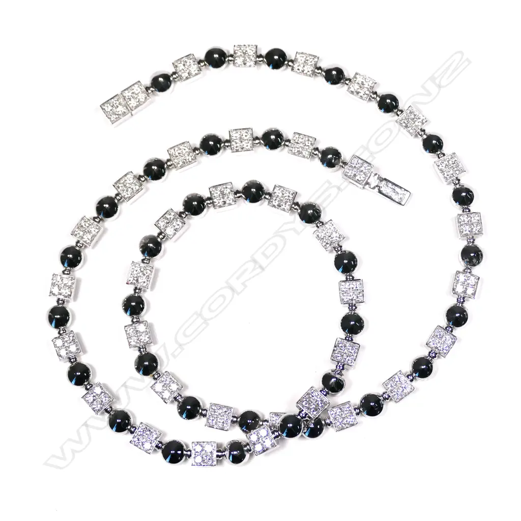 A Bvlgari 18ct white gold and diamond necklace Image 1++