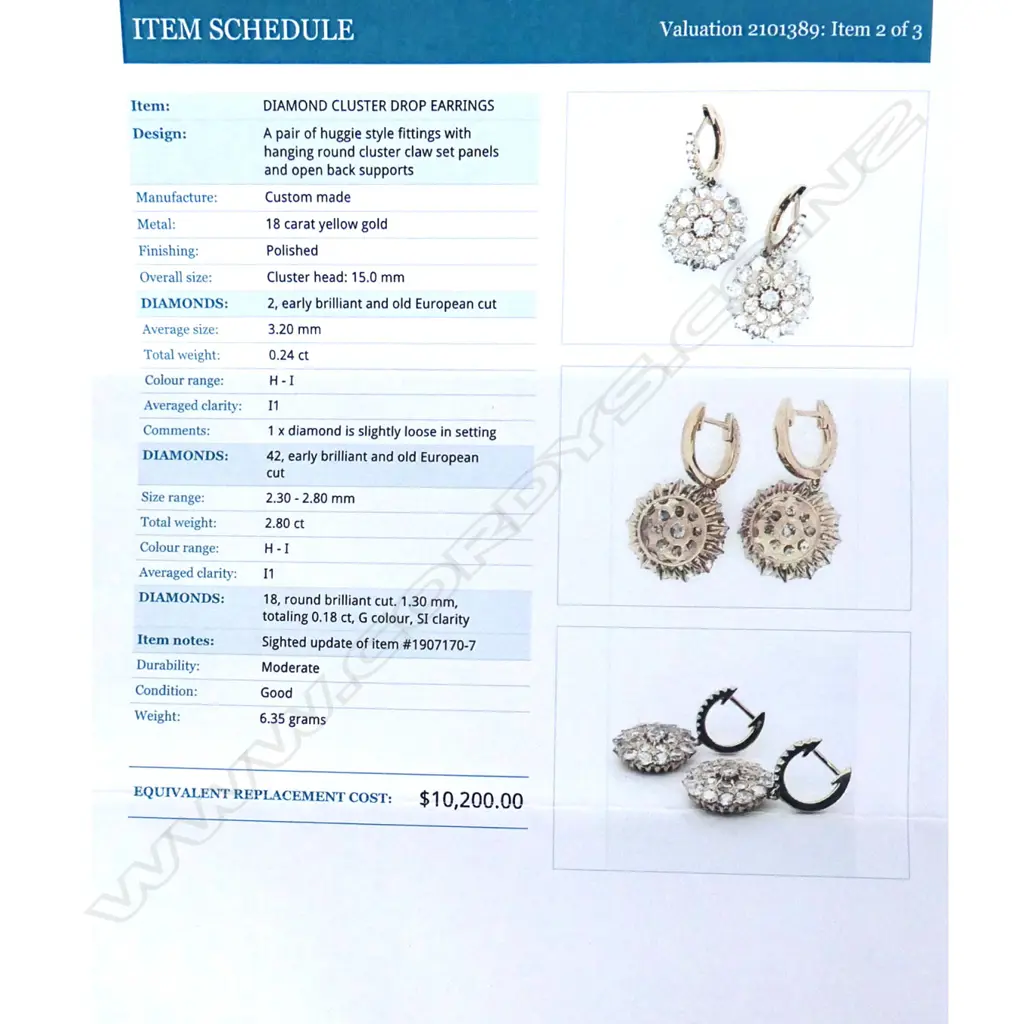 A pair of 18ct gold and diamond huggie earrings Image 1++