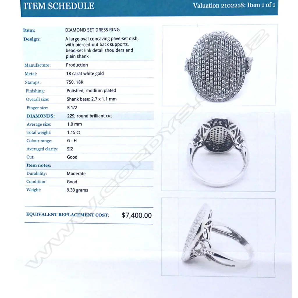An 18ct white gold and diamond dress ring Image 1++