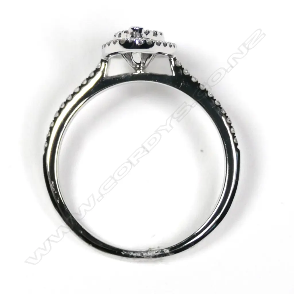 An 18ct white gold and diamond oval cluster ring Image 1++